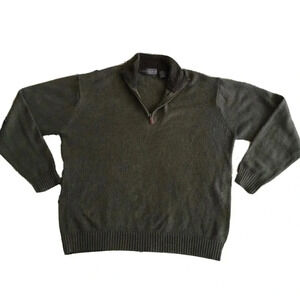 Oscar De La Renta Men's 1/4 Zip Sweater Green Size XL